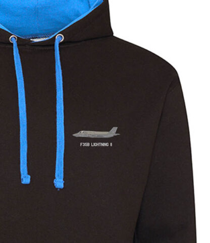 f35B black sapphire blue hoodie