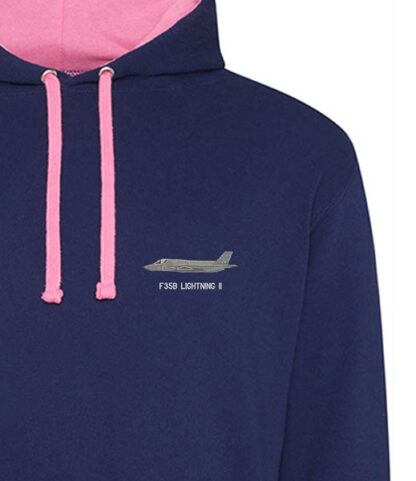 f35B navy pink hoodie