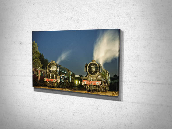 60163 Tornado and 60103 Flying Scotsman in Evening Light Canvas Print 60163 Tornado and 60103 Flying Scotsman in Evening Light Canvas Print