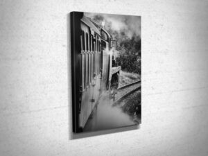 Behind Bulleid 34053 in Black and White Canvas Print Behind Bulleid 34053 in Black and White Canvas Print