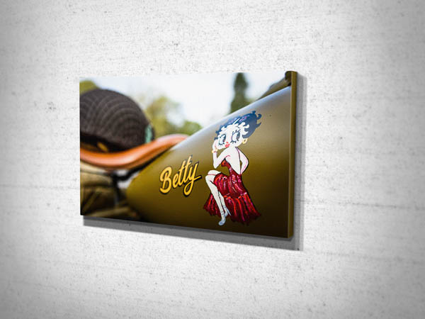 Betty On A Harley Canvas Print Betty On A Harley Canvas Print