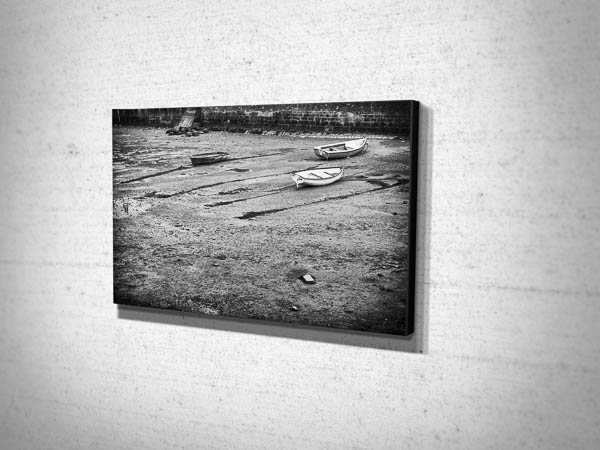 Black and White Boats on a Beach Canvas Prints Black and White Boats on a Beach Canvas Prints