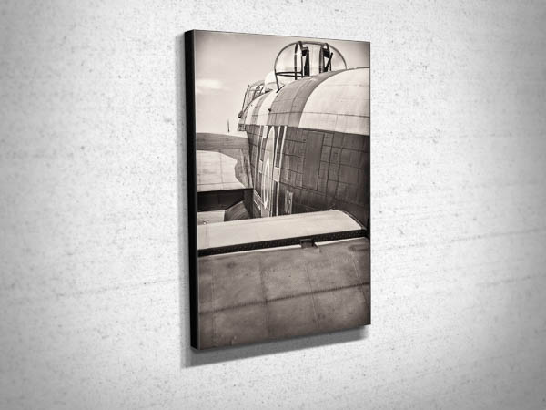 Black and White Lancaster Bomber Rear View 2 Canvas Print Black and White Lancaster Bomber Rear View 2 Canvas Print