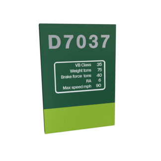 Class 35 D7037 Data Panel Br Green Metal Sign