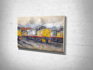 Class 37s on Thornaby Depot Digital Painting Canvas Print Class 37s on Thornaby Depot Digital Painting Canvas Print
