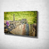 Flower in a gun barrel canvas print