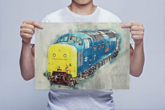 Man Holding Class 55 55002 Digital Art Wall Art Print