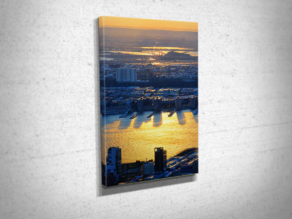 Sunset over the Hudson River Portrait Canvas Print Sunset over the Hudson River Portrait Canvas Print