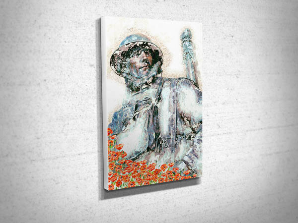 WW1 Soldier and Poppies Tribute Canvas Print WW1 Soldier and Poppies Tribute Canvas Print