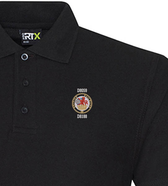 Class 20 Lion and Wheel black polo Class 20 Lion and Wheel black polo
