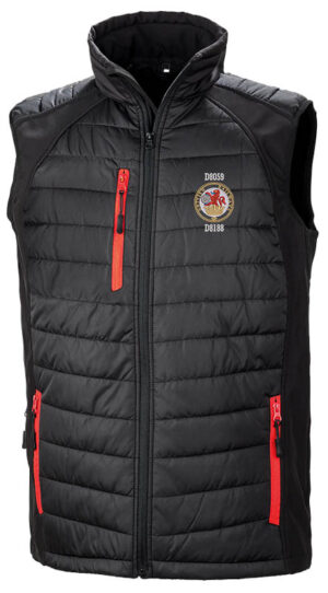Class 20 Lion and Wheel Black red Body Warmer Class 20 Lion and Wheel Black red Body Warmer