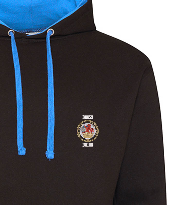 Class 20 Lion and Wheel black royal blue Hoodie Class 20 Lion and Wheel black royal blue Hoodie