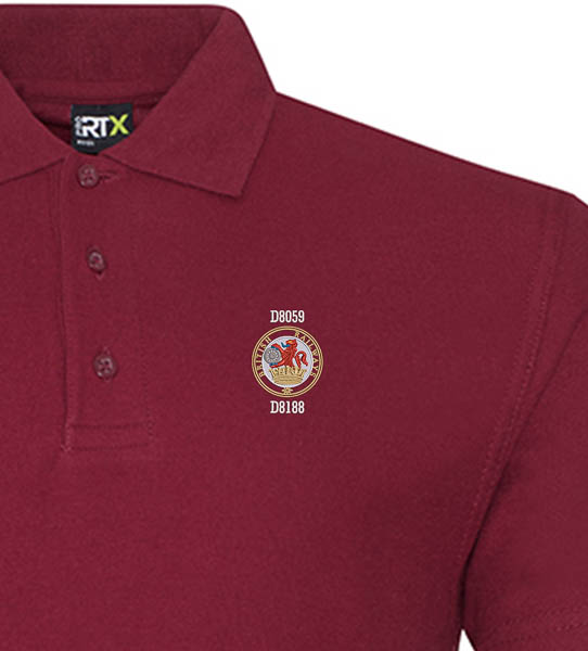 Class 20 Lion and Wheel Burgundy polo Class 20 Lion and Wheel Burgundy polo