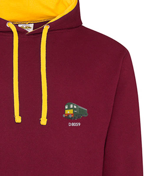 D8059 Burgundy Yellow Hoodie D8059 Burgundy Yellow Hoodie