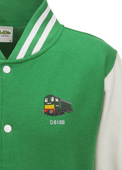 D8188 Kelly Green White Varsity Jacket D8188 Kelly Green White Varsity Jacket