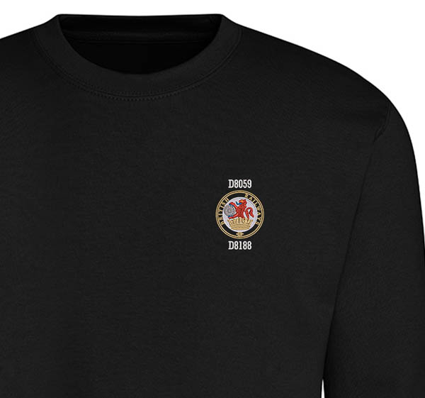 D8059 D8188 Lion and Wheel Black Sweatshirt D8059 D8188 Lion and Wheel Black Sweatshirt
