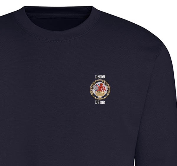 D8059 D8188 Lion and Wheel Navy Sweatshirt D8059 D8188 Lion and Wheel Navy Sweatshirt