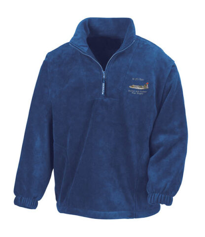 Personalised Lightning Royal Blue Zip Neck Fleece