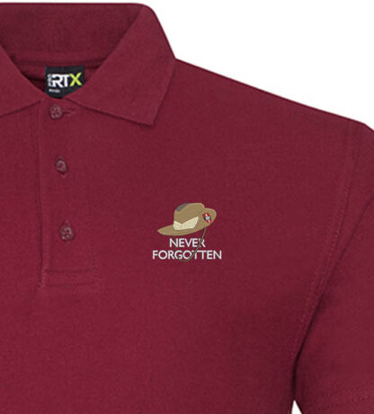 XIVth Army Never Forgotten Burgundy Polo Snippet