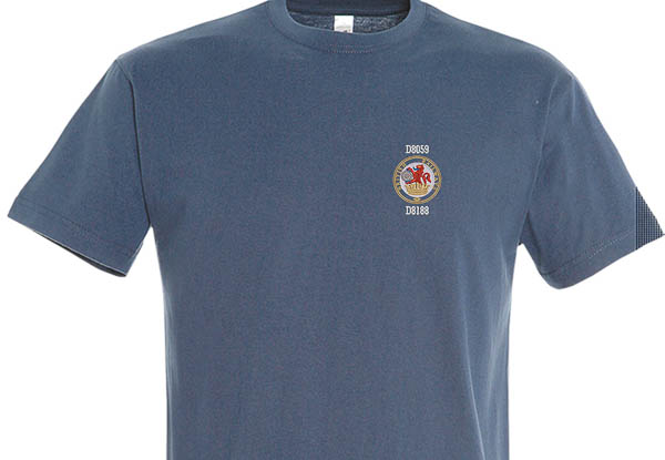 Class 20 Lion and Wheel Denim Blue T-Shirt Class 20 Lion and Wheel Denim Blue T-Shirt