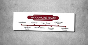 Woodford Halse Totem and Line Sign