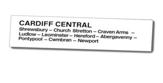 Crewe - Cardiff Window Label