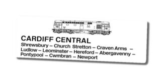Crewe - Cardiff Window Label with Class 33