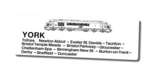 Plymouth - York Window Label with Class 45