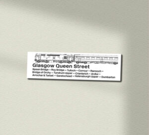 Fort William - Glasgow Window Label with Class 26 Fort William - Glasgow Window Label with Class 26