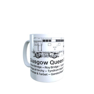Fort William - Glasgow window label with Class 26 mug