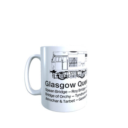 Fort William - Glasgow window label with Class 27 mug