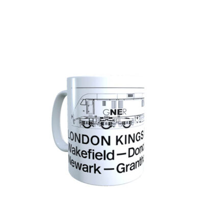 Leeds - Kings Cross window label with GNER Class 89 mug