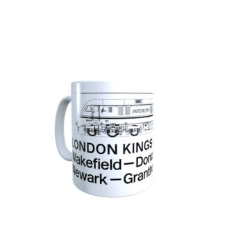 Leeds - Kings Cross window label with Intercity Class 89 mug