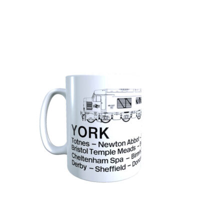 Plymouth - York window label with Intercity Class 46 mug