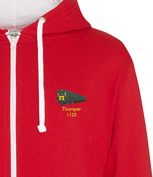 Red and White 1125 zipped hoodie Red and White 1125 zipped hoodie