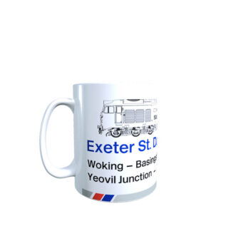 Waterloo - Exeter window label Class 50 mug