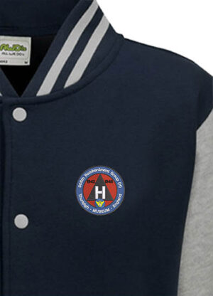 306 BG Museum Navy Blue and Heather Grey Varsity Jacket 306 BG Museum Navy Blue and Heather Grey Varsity Jacket