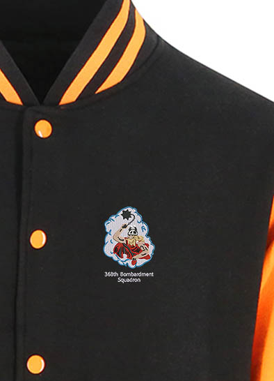 368 BS Black and Orange Varsity Jacket 368 BS Black and Orange Varsity Jacket