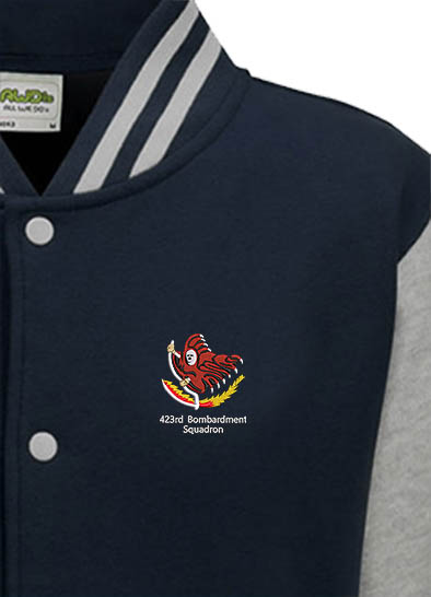 423 BS Navy Blue and Heather Grey Varsity Jacket 423 BS Navy Blue and Heather Grey Varsity Jacket