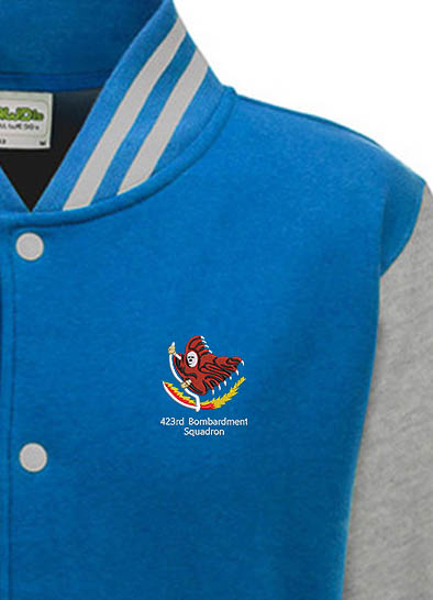 423 BS Sapphire Blue and Heather Grey Varsity Jacket 423 BS Sapphire Blue and Heather Grey Varsity Jacket