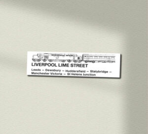 York - Liverpool Window Label with Class 40 York - Liverpool Window Label with Class 40