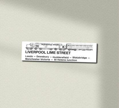 York - Liverpool Window Label with Class 40