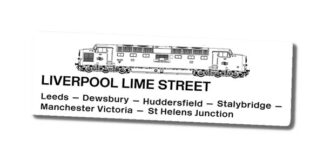 York - Liverpool Window Label with Class 55
