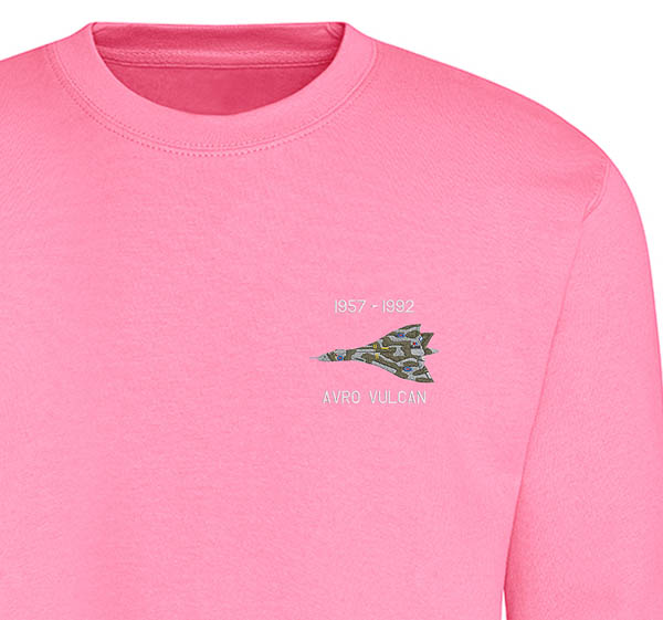 Avro Vulcan 617 sqn Candy Floss Pink Sweatshirt Avro Vulcan 617 sqn Candy Floss Pink Sweatshirt