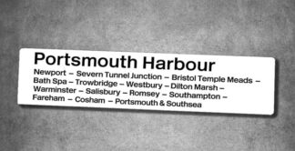 Cardiff - Portsmouth Window Label No Loco Sign