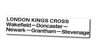 Leeds - Kings Cross Window Label No Loco Sign