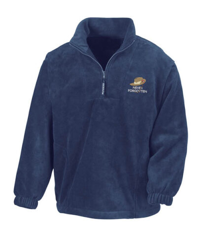 Navy Blue Zip Neck Fleece Never Forgotten v6