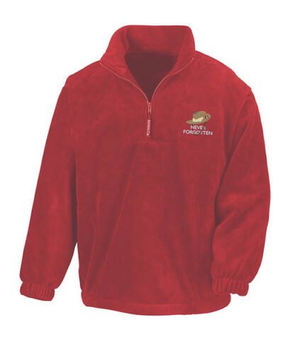 Red Zip Neck Fleece Never Forgotten v6