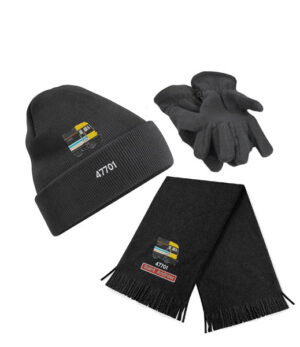 Railway Beanie Hat Scarf and Glove Winter Set