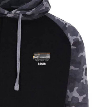 58016 Coal Black and Camo hoodie